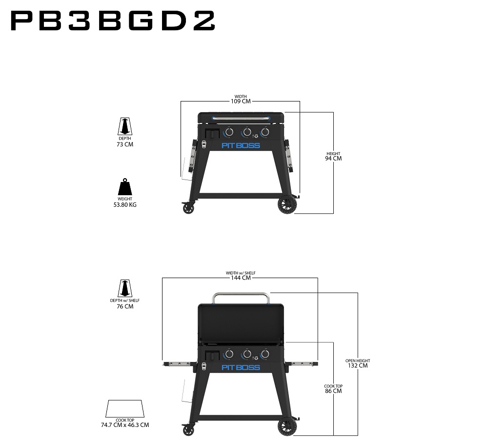 Pit Boss Ultimate 3 Plancha, Griddle, Gasgrill